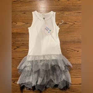 NWT—Miss Grant - Girls Size 140 adorable t-shirt dress with tule.